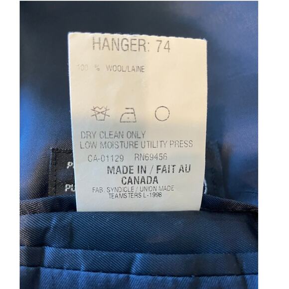 DKNY Essentials Men's 100% Wool Blazer Sport Coat Navy Blue Sz 42R 3-Button - Picture 8 of 14